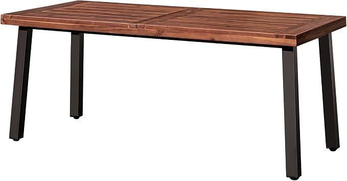 Devoko Home Acacia Wood Dining Table 6-Person Indoor Outdoor Table - Image 3
