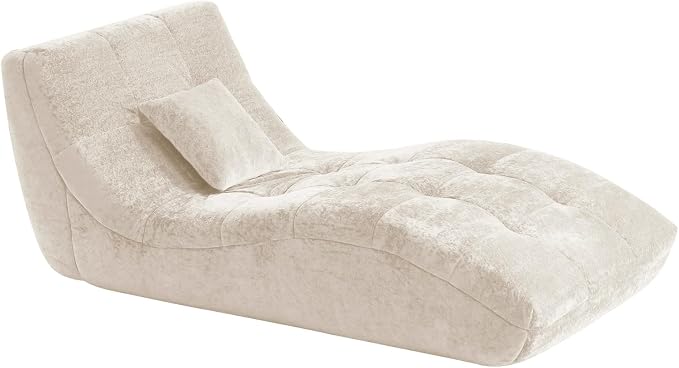 Chaise Lounge Chair with Curved Back, Modern Upholstered Recliner Sofa - Image 9