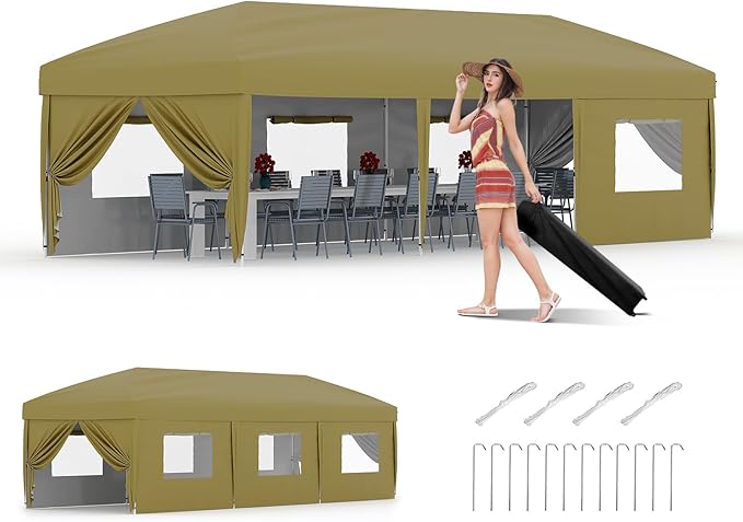 10x30 Pop Up Canopy with 8 SideWalls by GarveeLife