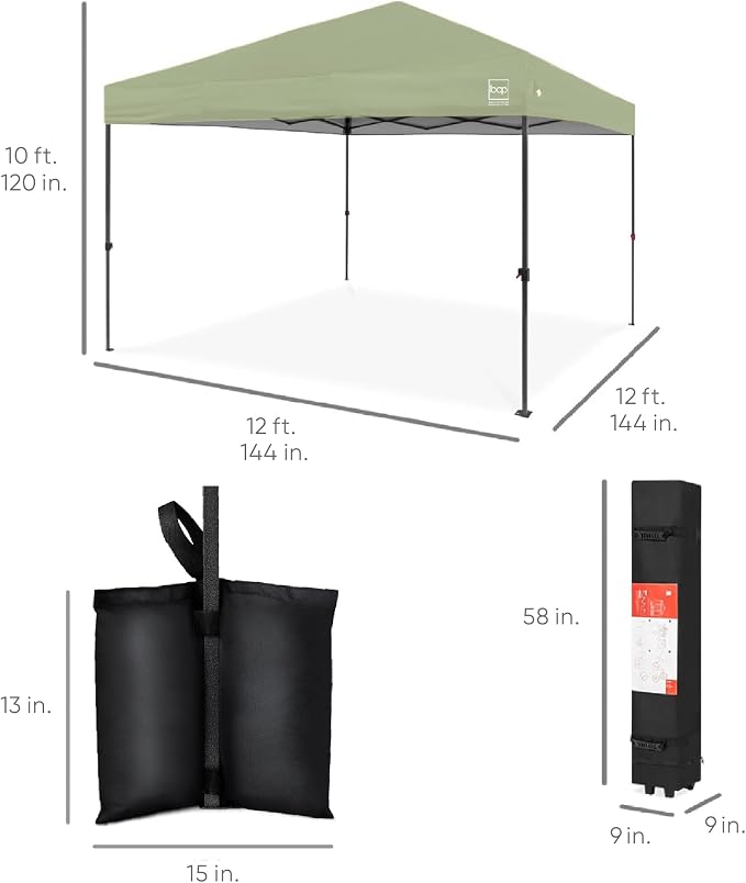 Best Choice Products 12x12ft Pop Up Canopy Tent, Outdoor Shade, 1 Person 1 - Image 8