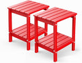 GREENVINES Adirondack-Outdoor-Side-Table | Set of 2 | 14 x 13 Inches | HDPE by GreenVines