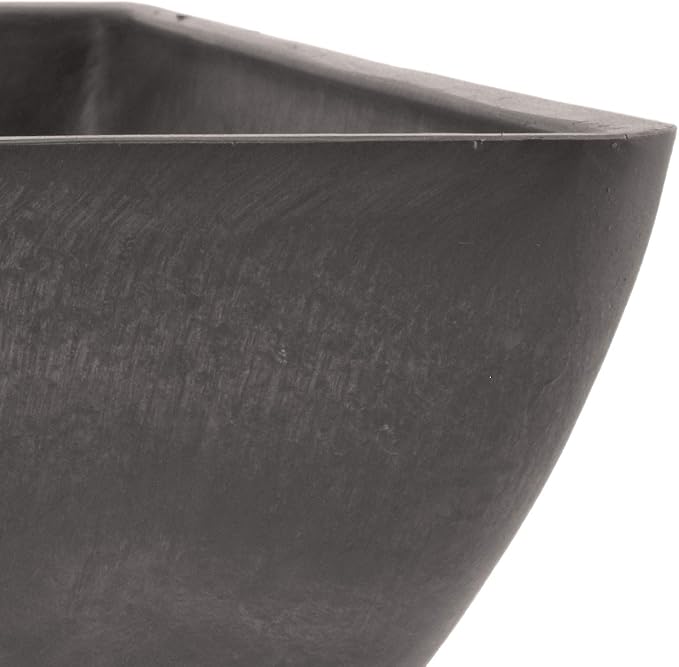PSW Pot Collection 12x6 inch Plastic/Stone/Wood Composite Square Planter – No - Image 3
