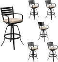 Pellebant Patio Swivel Barstools Set of 6, Aluminum 29.5" Outdoor Bar Height by Pellebant