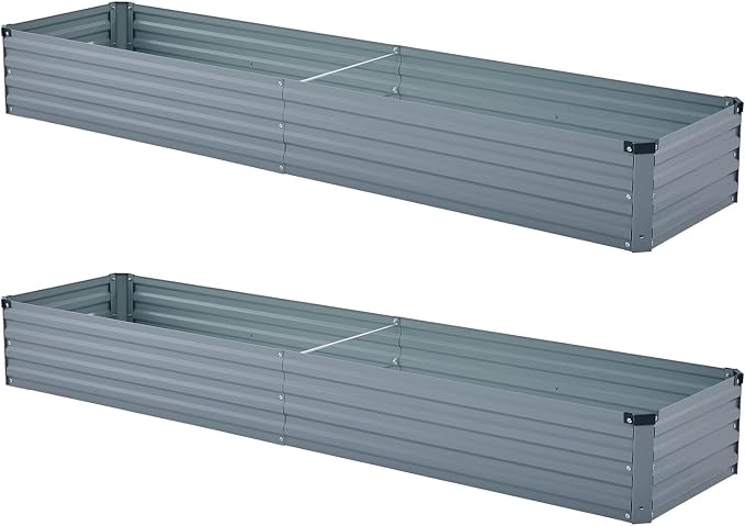 2 Pack 6x1.5x1FT Galvanized Raised Garden Bed Kit, Outdoor Metal Planter Box - Image 6