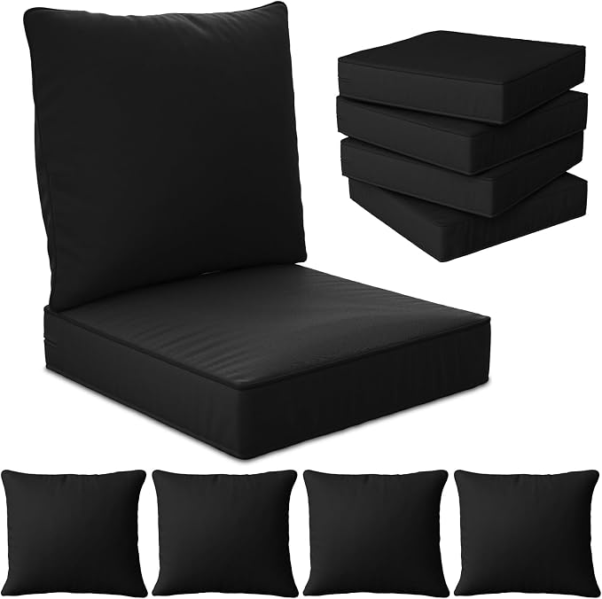 22" x 22" x 6" Outdoor Deep Seat Cushions Set by Unknown