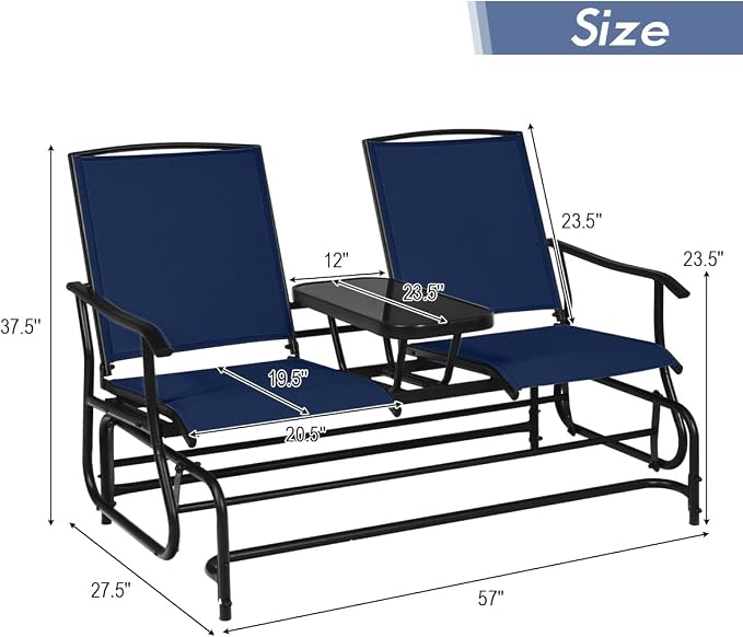Giantex Outdoor Glider, Rocking Chair - Image 3