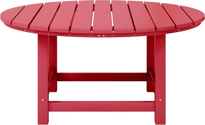 WestinTrends Malibu Low Outdoor HDPE Round Patio Coffee Table - Image 3