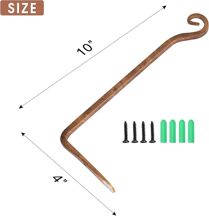 Jardim 2 Pack 10 Inch Premium Decorative Metal Iron Wall Hangers - Image 2