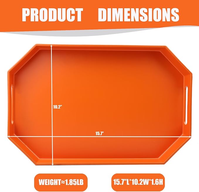 Orange Octagonal Serving Tray - Image 4