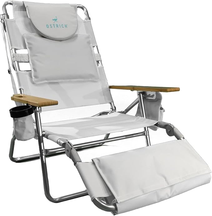 Ostrich Deluxe 3N1 Reclining Lounge Chair, Folding Outdoor Lounger and by OstrichProducts