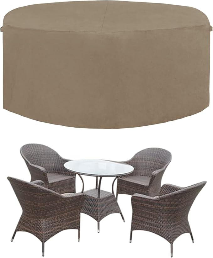 Easy-Going 600D Heavy Duty Round Patio Furniture Cover, Outdoor Table and Chair by Easy-Going