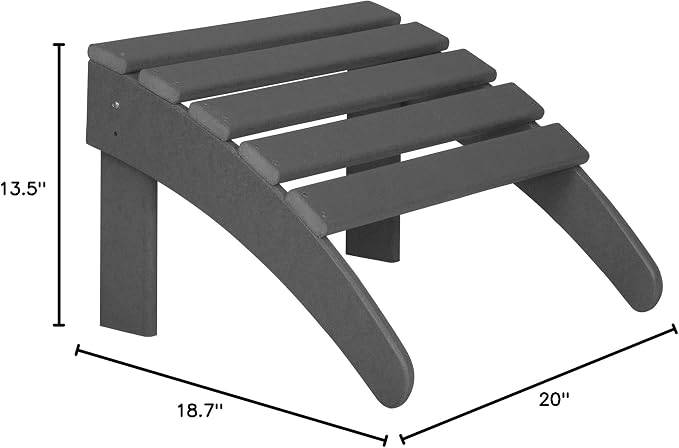 WO Home Furniture Adirondack Ottoman Outdoor Patio Footrest 13.5" Inch Folding - Image 3