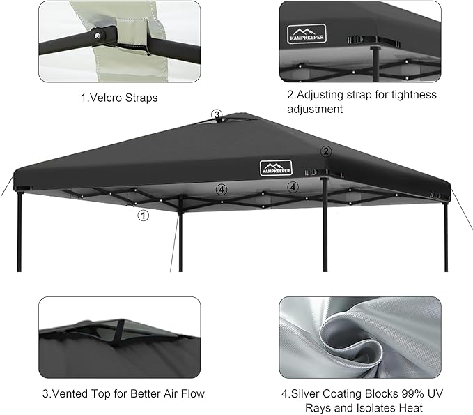 KAMPKEEPER Replacement Top Pop Up Canopy Tent Cover Roof - Image 5