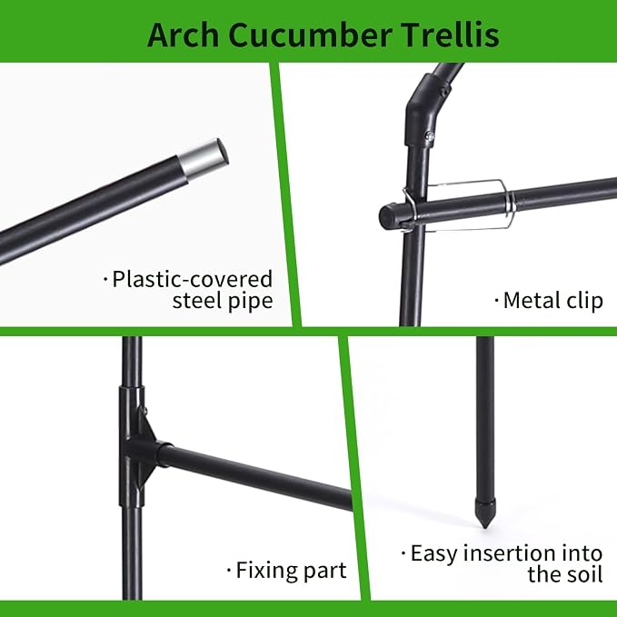 Cucumber Trellis, 6.7ft Tall Garden Arch Trellis - Image 9