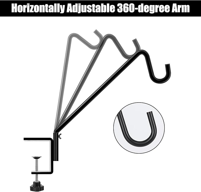FEED GARDEN 2 Pack 14 Inch Deck Hook, Deck Bird Feeder Hanger, Applicable Deck - Image 2