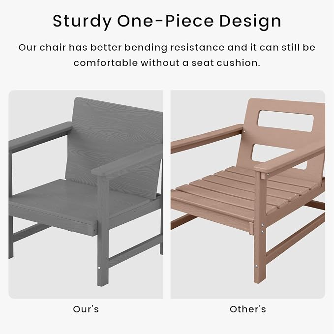 5-Piece Patio Conversation Sets, Weatherproof HDPE Sectional Furniture Set - Image 5