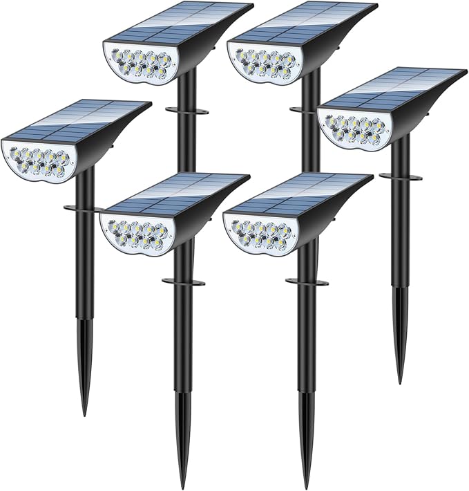 Solar Spot Lights Outdoor, Solar Lights Outdoor Waterproof IP65, 3 Brightness by ZookkiDirect