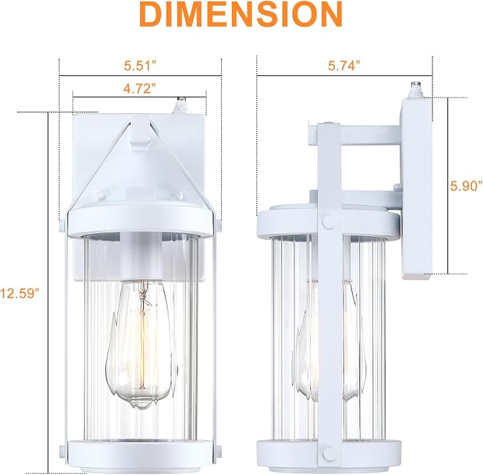 LONEDRUID 2 Pack Dusk to Dawn Sensor Outdoor Wall Sconce Lighting White - Image 6