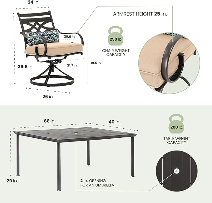Hanover Montclair 7-Piece Outdoor Dining Set - Image 4