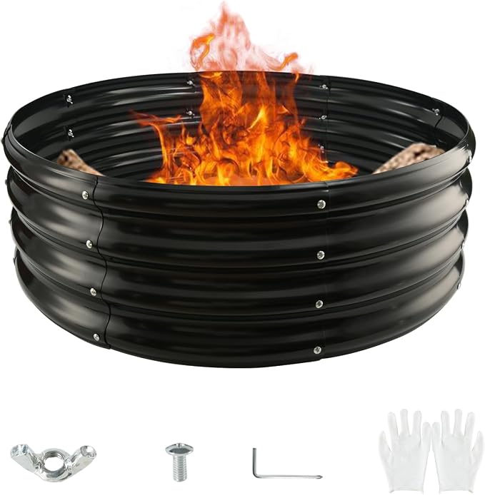 Round Galvanized Steel Fire Ring/Fir Pit - Image 2
