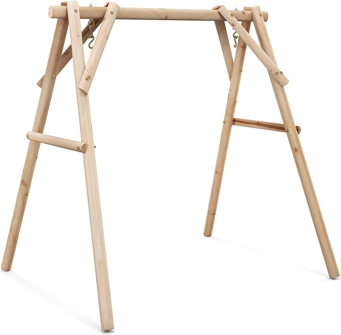 Tangkula 770lbs Porch Swing Frame, Heavy Duty A-Frame Wooden Swing Stand by TANGKULA