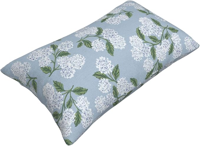Light Blue Pillow Covers 12x20 Inch 2 Pcs Blue Green Hydrangea Flower Decor - Image 7