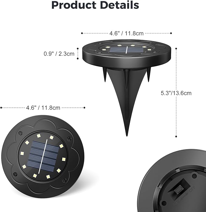 Brightown Solar Lights Outdoor Waterproof, 12 Packs LED In-Ground Lights - Image 8
