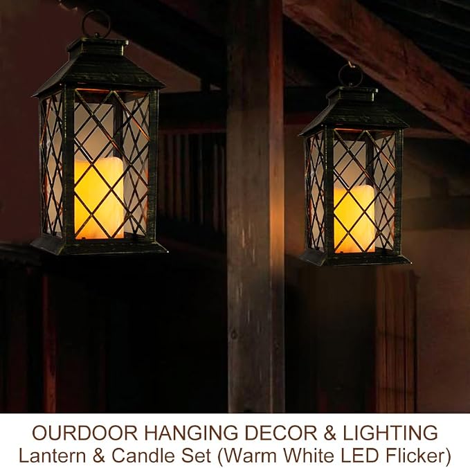 Bright Zeal 2-Pack 13.5" Vintage Candle Lantern - Image 6