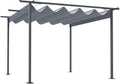 Outsunny 11.5' x 11.5' Outdoor Retractable Pergola Canopy, Metal Patio Shade by Outsunny