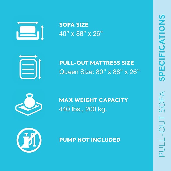 Intex Inflatable Pull-Out Sofa: Velvety Surface, 2-in-1 Valve - Image 2