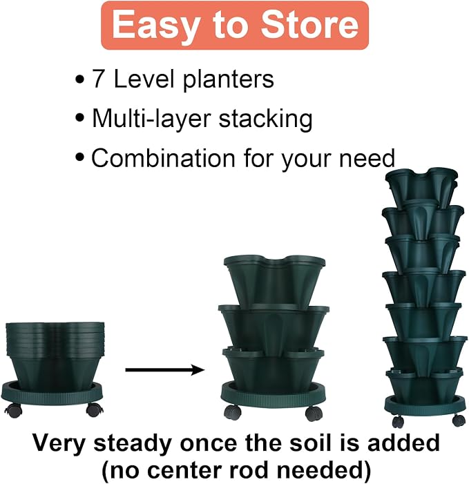 DUNCHATY Stackable Planter, Vertical Strawberry Planter - Image 6