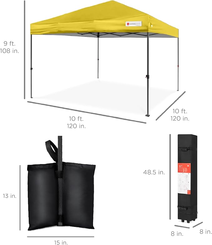 Best Choice Products 10x10ft Pop Up Canopy Tent, Outdoor Shade, 1 Person 1 - Image 9