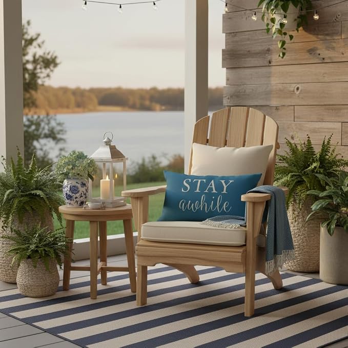PANDICORN Welcome to Our Porch Stay Awhile Outdoor Lumbar Decorative Throw - Image 7