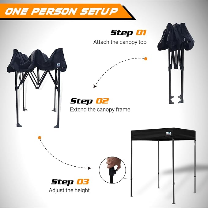 Eurmax USA 5x5 Flat Top Pop Up Canopy Tent Outdoor Portable Instant Shelter - Image 5