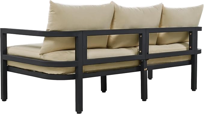 LUMISOL Aluminum Outdoor Patio Sectional Sofa Set, 4-Piece Modern Conversation - Image 7
