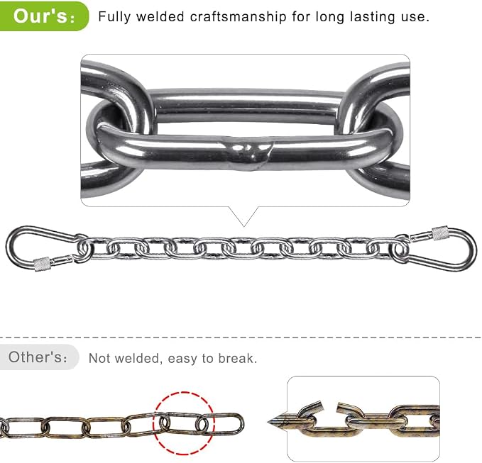 BeneLabel 1Pcs 29 inch Stainless Steel Hanging Chair Chain Kit - 1000 LB - Image 3