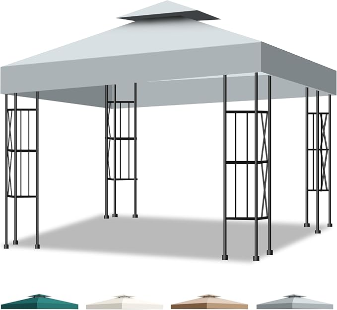 10x10 Canopy Replacement Top Cover Canopy Top Replacement Double Layer Vented by Qdreclod