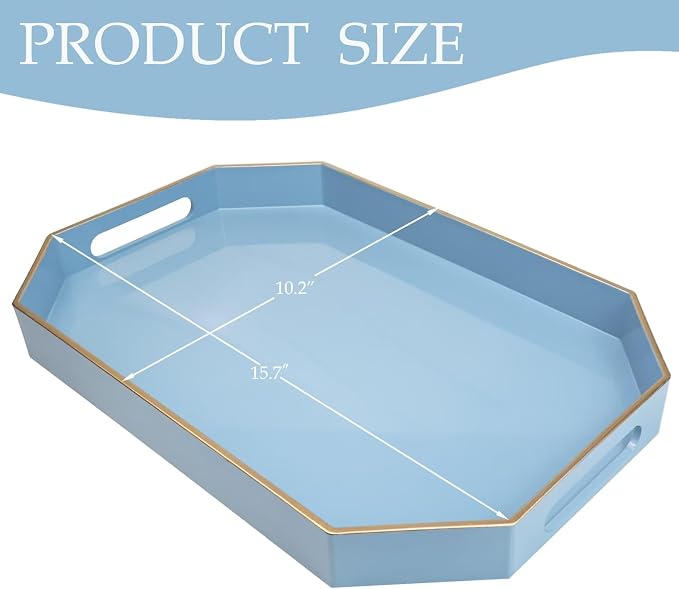 Spsyrine Blue Plastic Serving Tray - Image 4