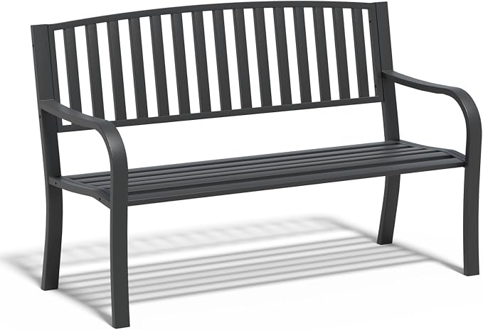 SHGJ&SOFT Outdoor Bench, Garden Bench, Outdoor Metal Frame Patio Park Bench - Image 9