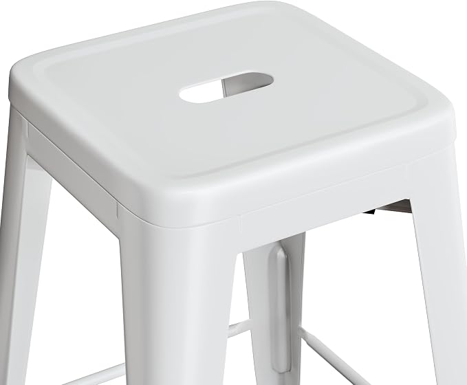 Yaheetech 24'' Metal Bar Stools Counter Height Barstools Set of 4 High Backless - Image 6