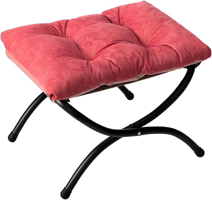 AbocoFur 15" Folding Footrest Stool, Accent Padded Sofa Foot Stool by ABOCOFUR