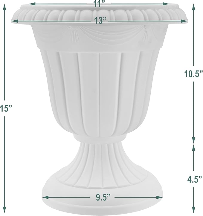 Arcadia Garden Products PL10WW Classic Traditional Plastic Urn Planter - Image 6