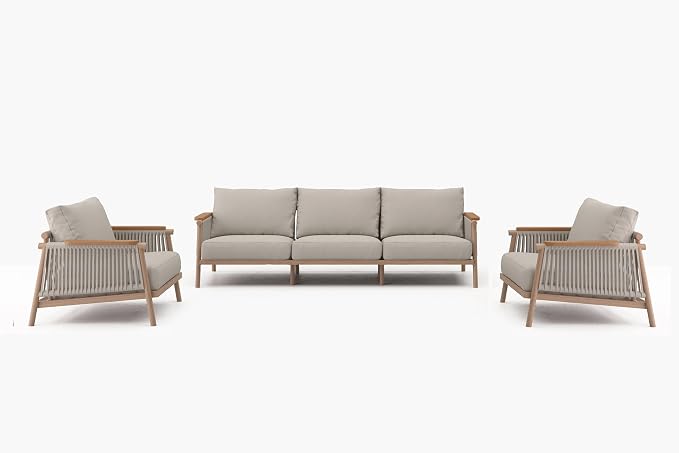 Acanva Modern All-Weather Aluminum Outdoor Patio Sofa - Image 3