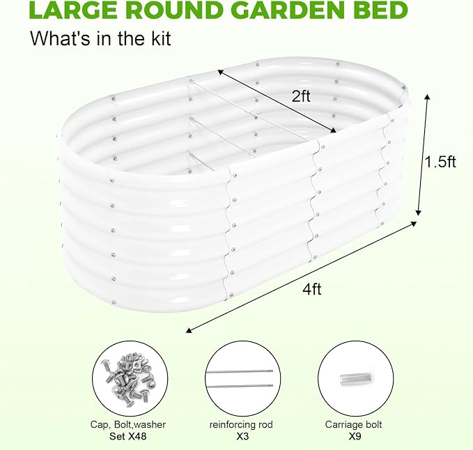 Land Guard 18“ Tall 4×2ft Galvanized Raised Garden Bed Kit, Galvanized Planter - Image 2