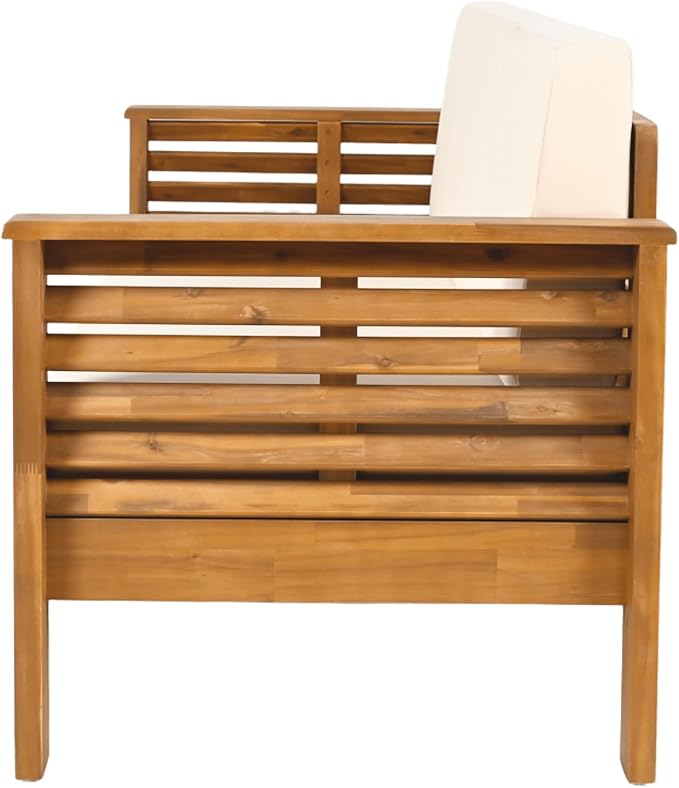 Merax 3 Piece Acacia Wood Patio Furniture Set, Outdoor Sectional Sofa Set - Image 8