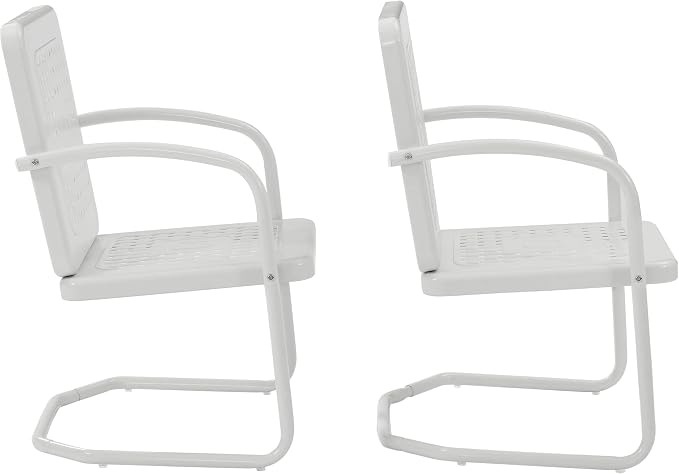 Crosley Furniture Bates 2-Piece Outdoor Chair Set, Retro Metal Patio Chairs - Image 11