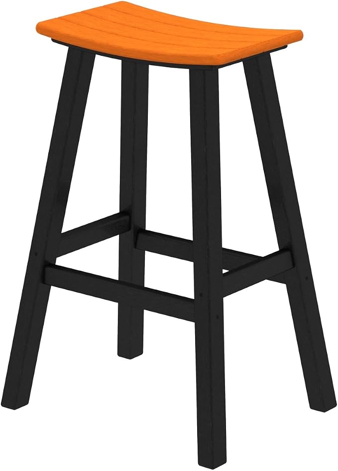 POLYWOOD 2012-FBLTA Contempo Bar Height Saddle Seat Barstool - Image 4