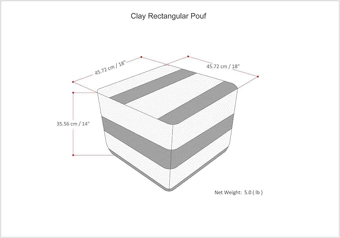 SIMPLIHOME Clay Square Pouf - Image 3