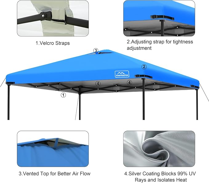 KAMPKEEPER Replacement Top Pop Up Canopy Tent Cover Roof - Image 5