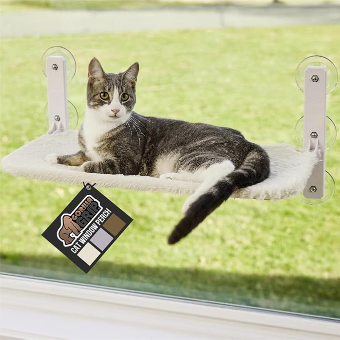 GORILLA GRIP Cat Window Perch, Foldable Cat Window Hammock Bed by GorillaGrip